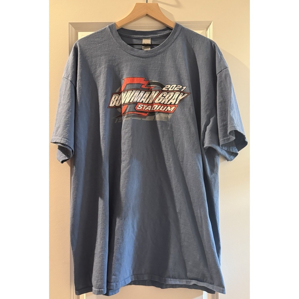 2021 Bowman Gray Stadium Back In The House Racing Tee 2XL NASCAR Blue Graphic